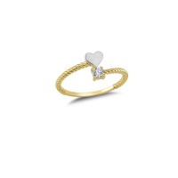 14K Solid Gold Art Design Fashion Love Solitaire Ladies Ring