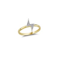 14K Solid Gold Art Design Fashion Thunder Ladies Ring