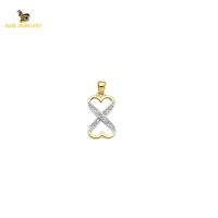 14K Solid Gold Heart Charm Pendant