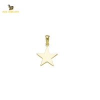 14K Solid Gold Star Charm Pendant