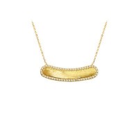 14K Solid Gold Bar Necklace