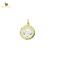 14K Solid Gold Cancer Charm Pendant