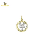 14K Solid Gold Cancer Charm Pendant