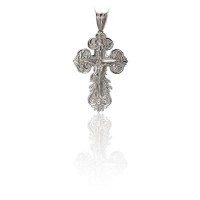 14K Solid Gold Cross Crucifix Charm Necklace