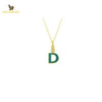 14K Solid Gold D Letter Necklace