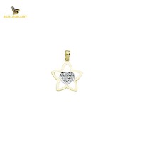 14K Solid Gold Design Charm Pendant