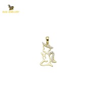 14K Solid Gold Design Charm Pendant