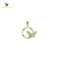 14K Solid Gold Design Charm Pendant