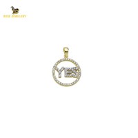 14K Solid Gold Design Charm Pendant