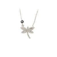 14K Solid Gold Dragonfly Necklace