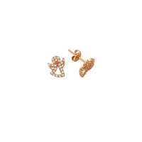 14K Solid Gold Drop Stud Angel Earring