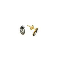 14K Solid Gold Drop Stud Diamond Earring