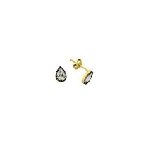 14K Solid Gold Drop Stud Diamond Earring