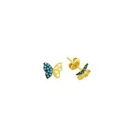 14K Solid Gold Drop Stud Turquoise Earring