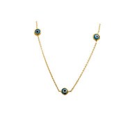 14K Solid Gold Evil Eye Necklace