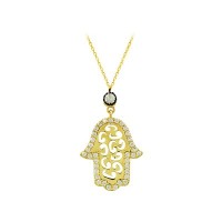 14K Solid Gold Fatma's Hand Necklace