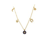 14K Solid Gold Good Luck Necklace