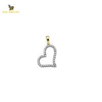 14K Solid Gold Heart Charm Pendant