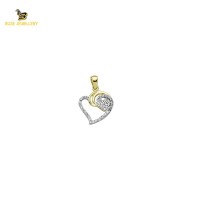 14K Solid Gold Heart Charm Pendant