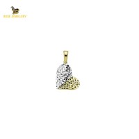 14K Solid Gold Heart Charm Pendant