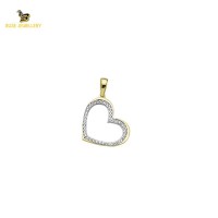 14K Solid Gold Heart Charm Pendant