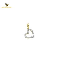 14K Solid Gold Heart Charm Pendant