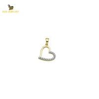 14K Solid Gold Heart Charm Pendant