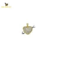 14K Solid Gold Heart Charm Pendant