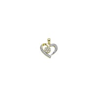 14K Solid Gold Heart Charm Pendant