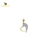 14K Solid Gold Heart Charm Pendant