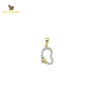 14K Solid Gold Heart Charm Pendant