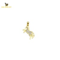 14K Solid Gold Horse Charm Pendant