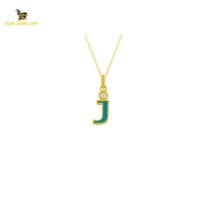 14K Solid Gold J Letter Necklace