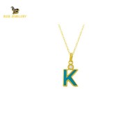14K Solid Gold K Letter Necklace
