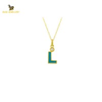 14K Solid Gold L Letter Necklace