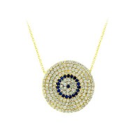 14K Solid Gold Pave Necklace