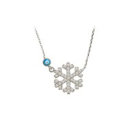 14K Solid Gold Snowflake Necklace