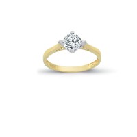 14K Solid Gold Solitaire Engagement Wedding Ring 