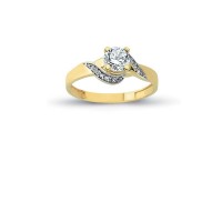 14K Solid Gold Solitaire Engagement Wedding Ring
