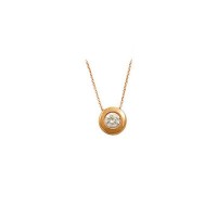14K Solid Gold Solitaire Necklace