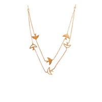 14K Solid Gold Swallow Necklace