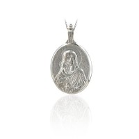 14K Solid Gold Virgin Mary Charm Necklace