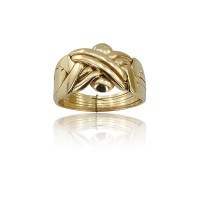 14K Solid Yellow Gold 6 Band Puzzle Ring
