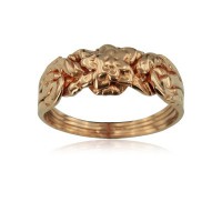 14K Solid Rose Gold Rose Puzzle Ring