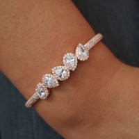 925K Silver Bangle Drop Bracelet