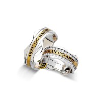 925K Silver Custom Infinity Wedding Band Ring Set