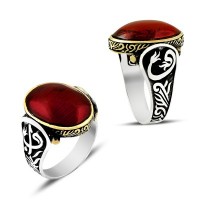 925K Sterling Silver Alif Waav Men Ring