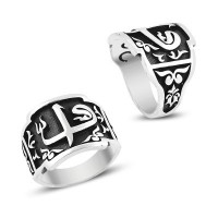 925K Sterling Silver Alif Waav Men Ring