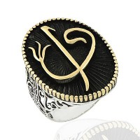 925K Sterling Silver Alif Waav Men Ring