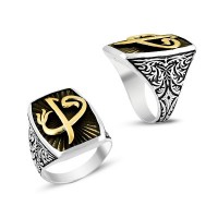 925K Sterling Silver Alif Waav Men Ring